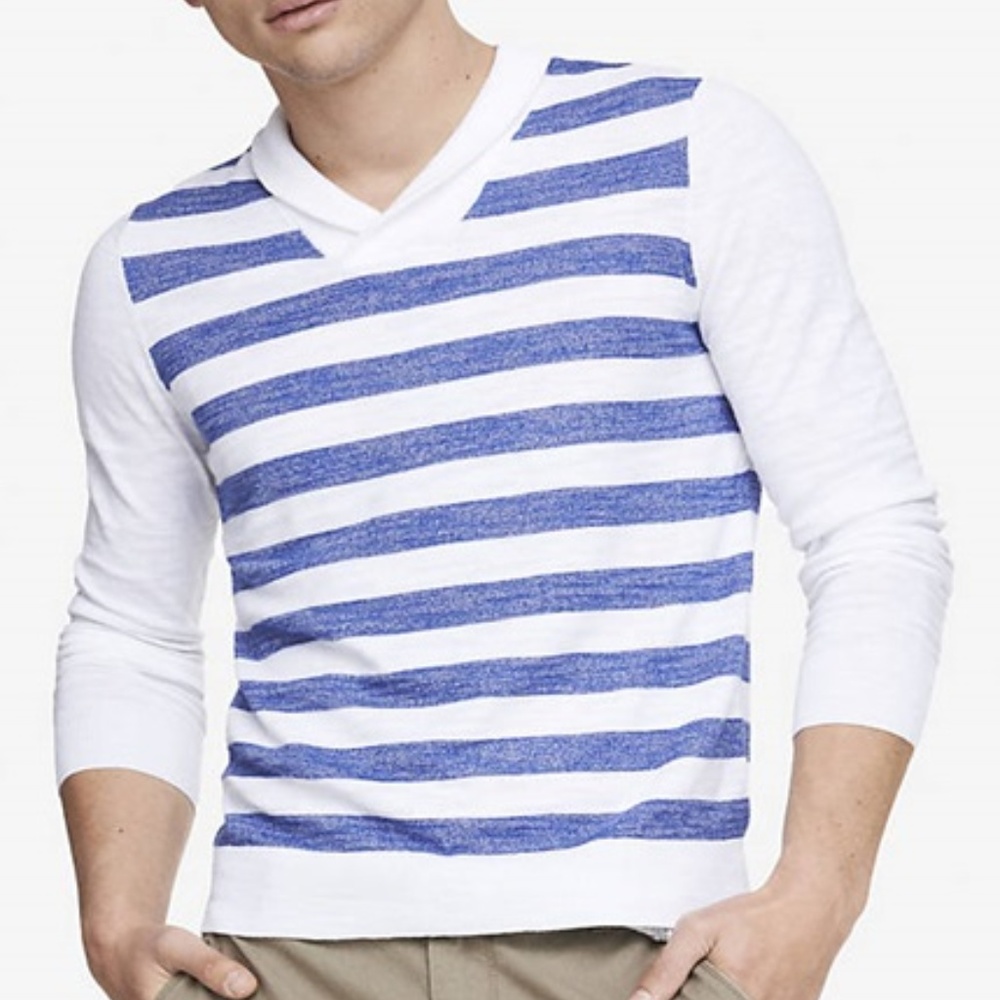 Express Mens Lightweight Slub Knit Shawl Sweater